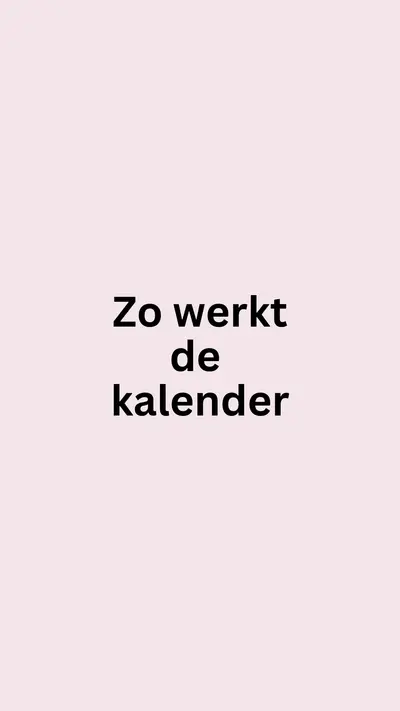 Zo werkt de kalender (lessen van de week)